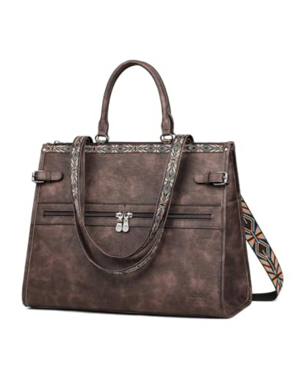 FADEON PU Leather Laptop Bag Tote Backpack Crossbody 15.6in Waterproof